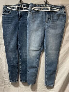 Denver Hayes Women's Skinny Jeans - Dark Blue & Light Blue